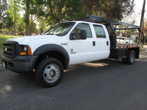 2006 ford f-550 xl crew cab 4x4 diesel dually flat bed