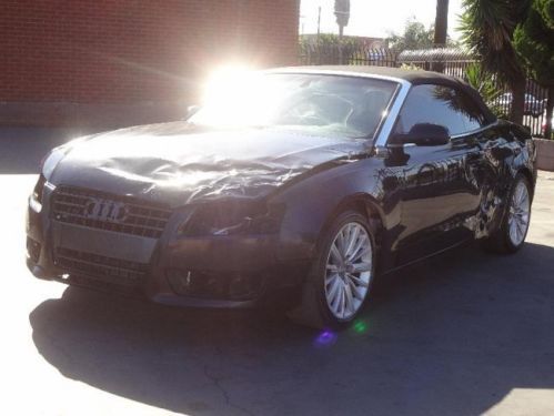 2010 audi a5 cabriolet 2.0t fronttrak multitronic damaged salvage runs! loaded!