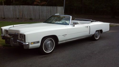 1971 cadillac eldorado base convertible 2-door 8.2l white, white covertible top