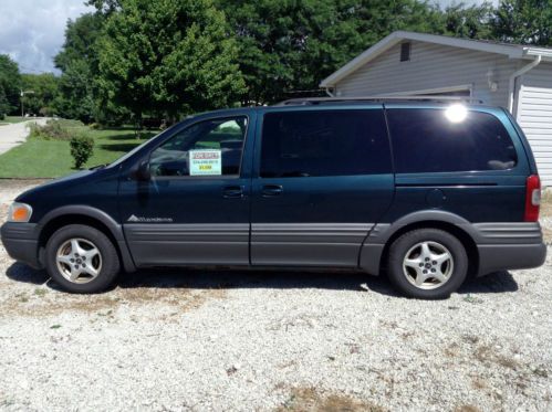 2000 pontiac montana green minivan - v6, 3.4 liter - 229k miles - single owner
