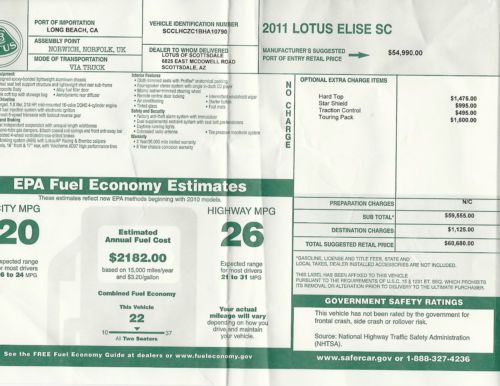2011 Lotus Elise SC Convertible 2-Door 1.8L, US $52,000.00, image 22