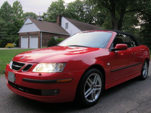 Saab 9 3 2007 red convertible low mileage clean car well equipped