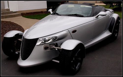 2000 plymouth prowler convertible silver custom chrysler roadster black silver !
