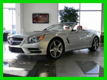 13 mb sl550 roadster navigation silver with red leather cd pano roof we finance!