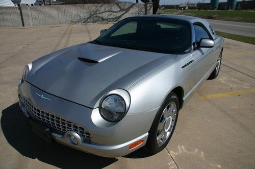 2004 silver ford thunderbird convertible  3.9l - 1 owner - 14007miles