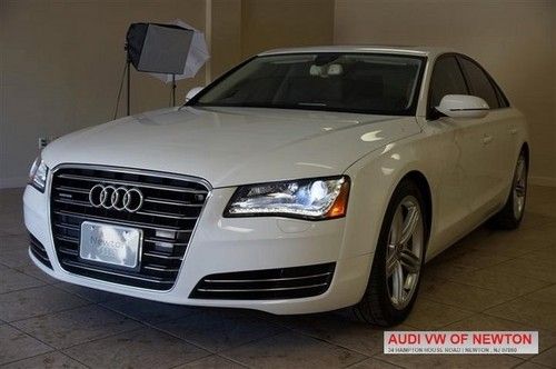 White 13 audi a8 3.0l v6 quattro awd auto navi bose bluetooth/dvd low miles 8k