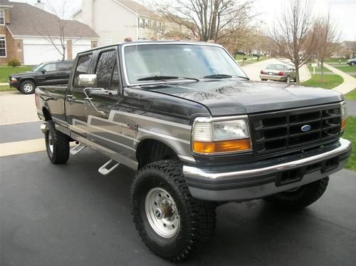 1996 ford f350 crew cab pickup truck 7.3 powerstroke turbo diesel f-350 4wd 4spd