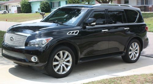 2011 qx56,must l@@k! fully loaded, dual tv's,warranty, 28"rims/stocks)