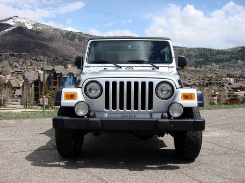 Rare!! 2005 jeep wrangler tj sport 4.0l dana 44 rear axle a/c silver soft top