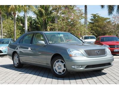 2002 lexus ls 430 luxury sedan florida sunroof leather 6-cd changer green mica