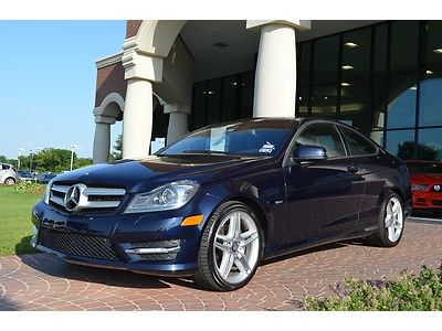 2012 mercedes c250 coupe, sport amg whls., nav, pano, lane track, lighting pack!