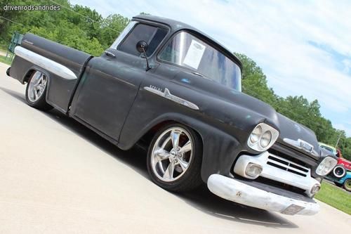 1958 chevrolet apache short bed fleet side rat rod, hot rod, patina paint