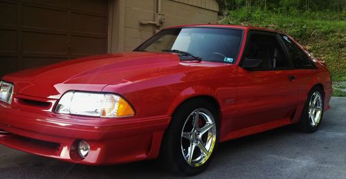1992 ford mustang gt 5 speed, red, factory sunroof
