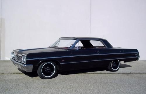 1964 chevy impala 2dr base coupe rat rod 327 v8 black on red