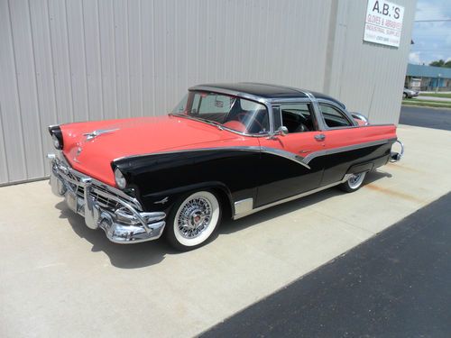 Rare 1956 ford crown victoria 2-door coupe fiesta red/raven black