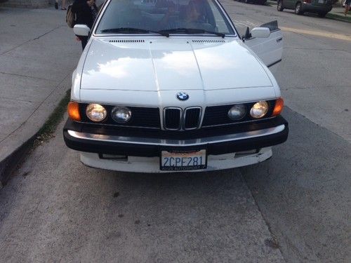 1986 635csi white, ac pl pw ps power seats leather interior.