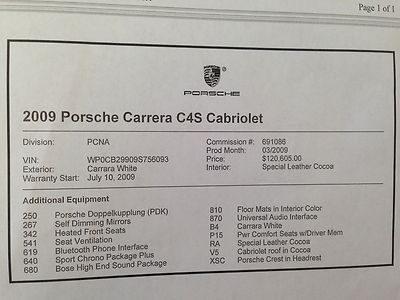 2009 PORSCHE 911 C4S CABRIOLET PDK AUTOMATIC CERTIFIED FULL LEATHER, US $74,900.00, image 8