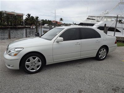 Fl 2004 ls430 pearl white tan w nav only 15k mi carfax certified!