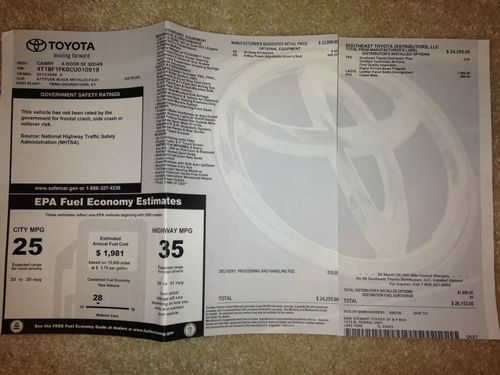 2012 Toyota Camry SE Sedan**Clean Carfax** Leather Power Driver Seat 4-Door 2.5L, US $18,299.00, image 2