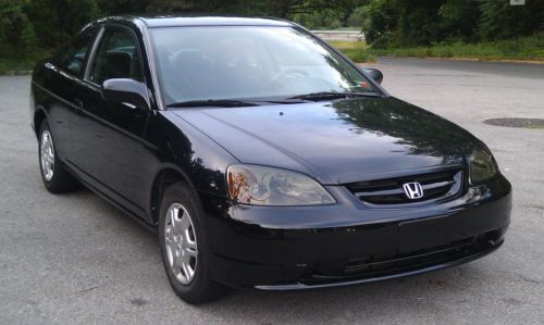 2002 honda civic lx coupe 2-door 1.7l gas saver no reserve college commuter nr