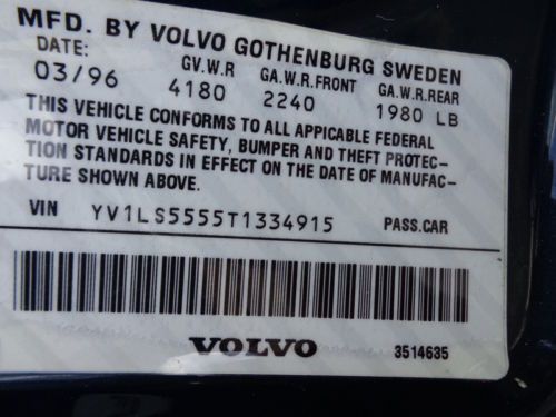 Florida 96 Volvo 850 Turbo Sedan 85K Miles New Timing Belt/Tensioner No Reserve, image 92