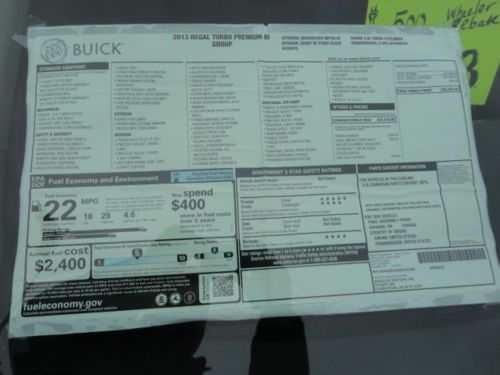 BRAND NEW!  2013 Buick Regal Turbo Sedan 4-Door 2.0L, US $29,770.00, image 2