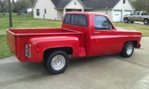 1977 chevrolet step side, red, high performance 454 motor