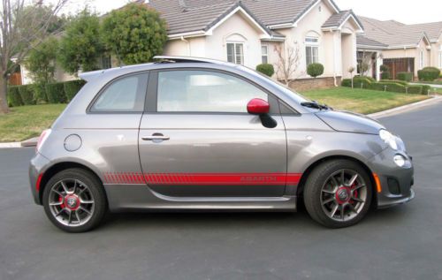 Fiat abarth 500 2012 - gray with red seats &amp; accents 5800 miles