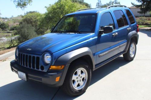 2006 jeep liberty sport utility 4-door 3.7l atlantic blue in-dash gps, sun roof