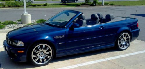 2005 bmw m3 blue convertible 2-door 3.2l black top (61800 miles) sports package!