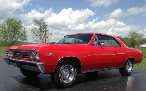 1967 chevelle ss clone! 136 vin! ja code 396 engine! red on black! runs good!