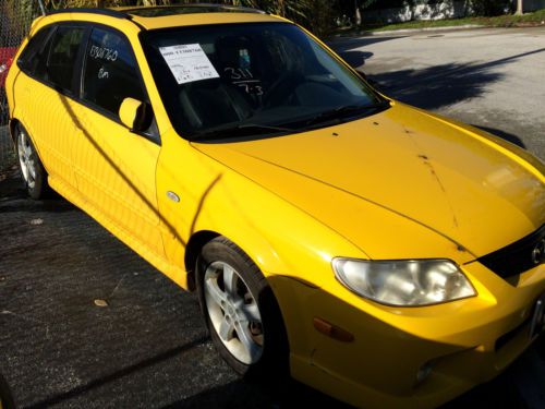 2003 mazda protege 5 yellow w/ black leather (can be rebuilt or for parts)