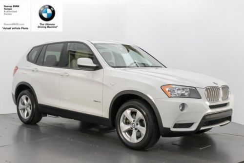 2011 bmw x3 awd 4dr low mileage certified suv 3.0l 8-speed a/t a/c