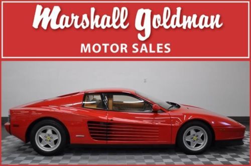 1990 ferrari testarossa rosso corsa red/tan fresh service only 18400 miles