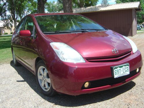 2005 red toyota prius hybrid electric 48mpg-cty 6cd navigation 1-owner colorado