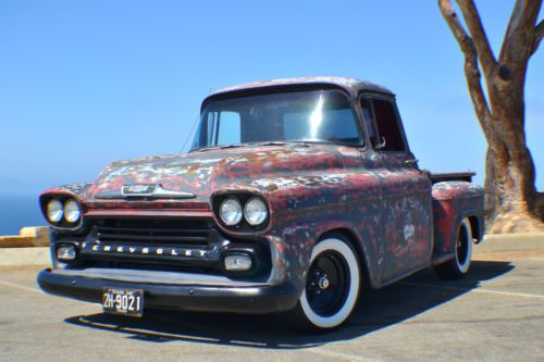 1958 chevrolet truck street rat rod, 350/350, camaro front &amp; rear end! ps &amp; pb