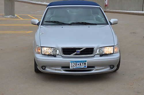 Silver 2004 volvo c70 convertible blue top chrome wheels leather automatic 2door