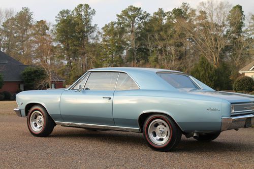 1966 chevelle malibu  matching #s pop rare* mist blue 4 wheel disc ps,ac