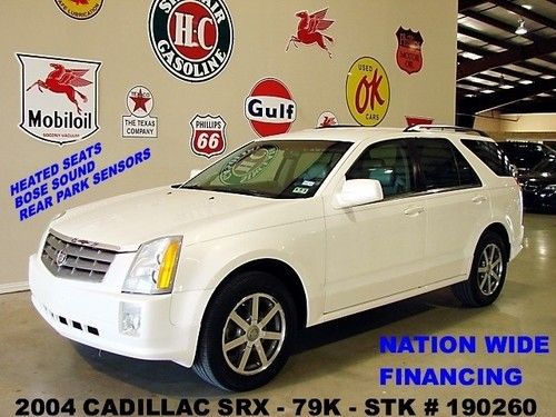 2004 srx awd,v8,heated leather,bose,park sensors,18in wheels,79k,we finance!!