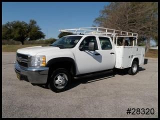 Chevy v8 3500hd crewcab 8' rki service body utility w/ ladder rack we finance!