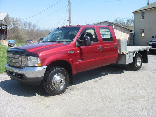 02 ford f350xl sd crew dullie 4wd eby aluminum flatbed 7.3 powerstroke 6 speed