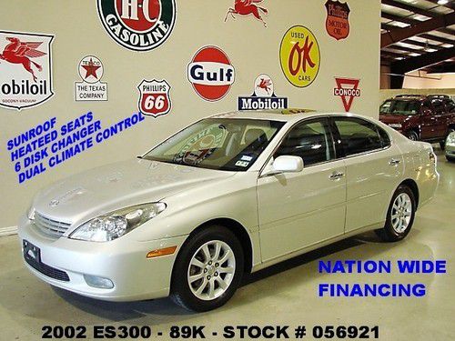 2002 es 300,v6,sunroof,heated leather,6 disk cd,16in wheels,89k,we finance!!