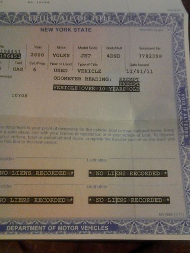 2000 Volkswagen Jetta GLX VR6 Sedan 4 Door 2.8L automatic heated leather sunroof, image 12