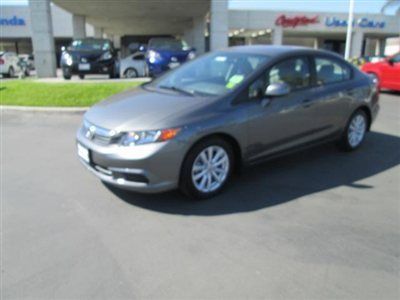 2012 honda civic ex sedan - gray, sunroof, alloy rims, a/c, cd, mp3