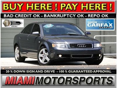 We finance '04 audi quattro awd leather sunroof am/fm/cas/cd a/c alloy wheels