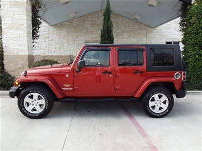 Unlimited sahara low miles 4 dr suv gasoline 3.8l v6 sfi ohv 12v sunburst orange