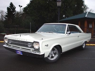 1966 plymouth satellite white w/ silver blue int. 318 v8 automatic w/ docs