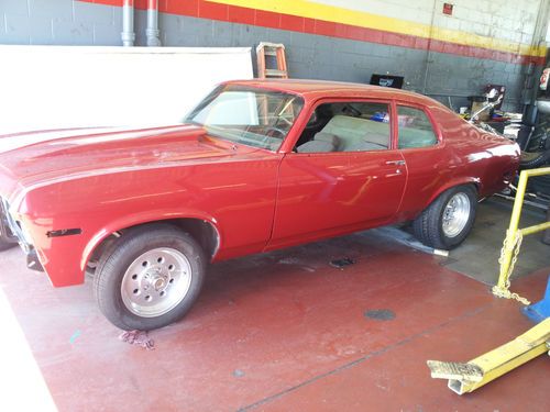 1971 1973 chevy two door v8 automatic red nova hot rod
