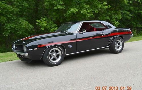 1969 camaro with yenko trim beautiful black with red interior california car