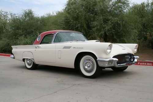 57 ford t bird colonial white with red hard top! runs and drives great!